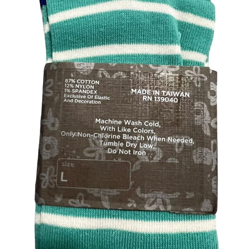 NEW Matilda Jane Sz L Green Perfectly Paired Lace Knee Socks